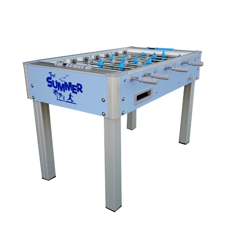 Fulbito Summer Free de Roberto Sport para exterior con tapa de vidrio templado y astas telescópicas
